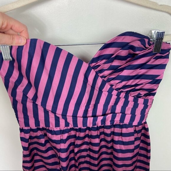 Anthropologie Silk Corset Sweetheart Neck Dress Purple On the Fold Corey Lynn 4 - Picture 7 of 11